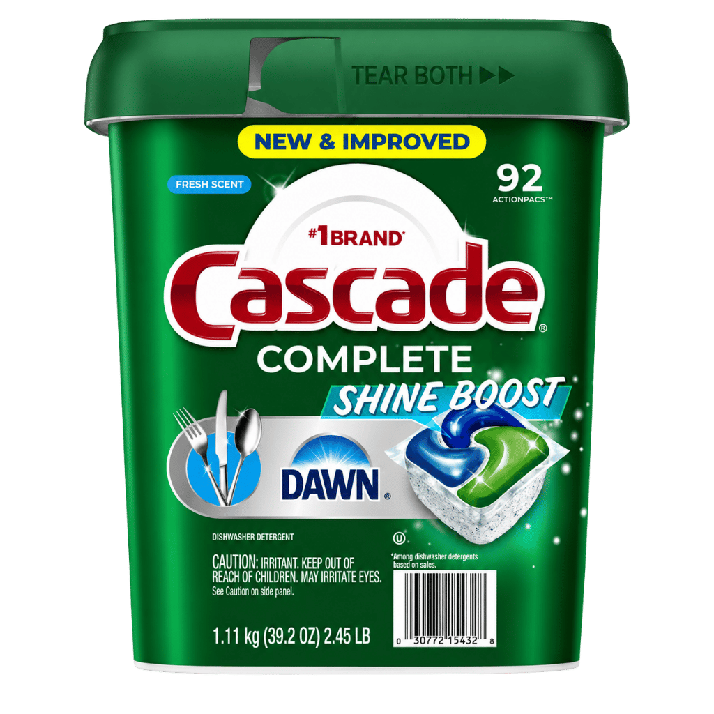 Cascade Complete Shine Boost Dishwasher Detergent ActionPacs 92-count buy online USA - 1